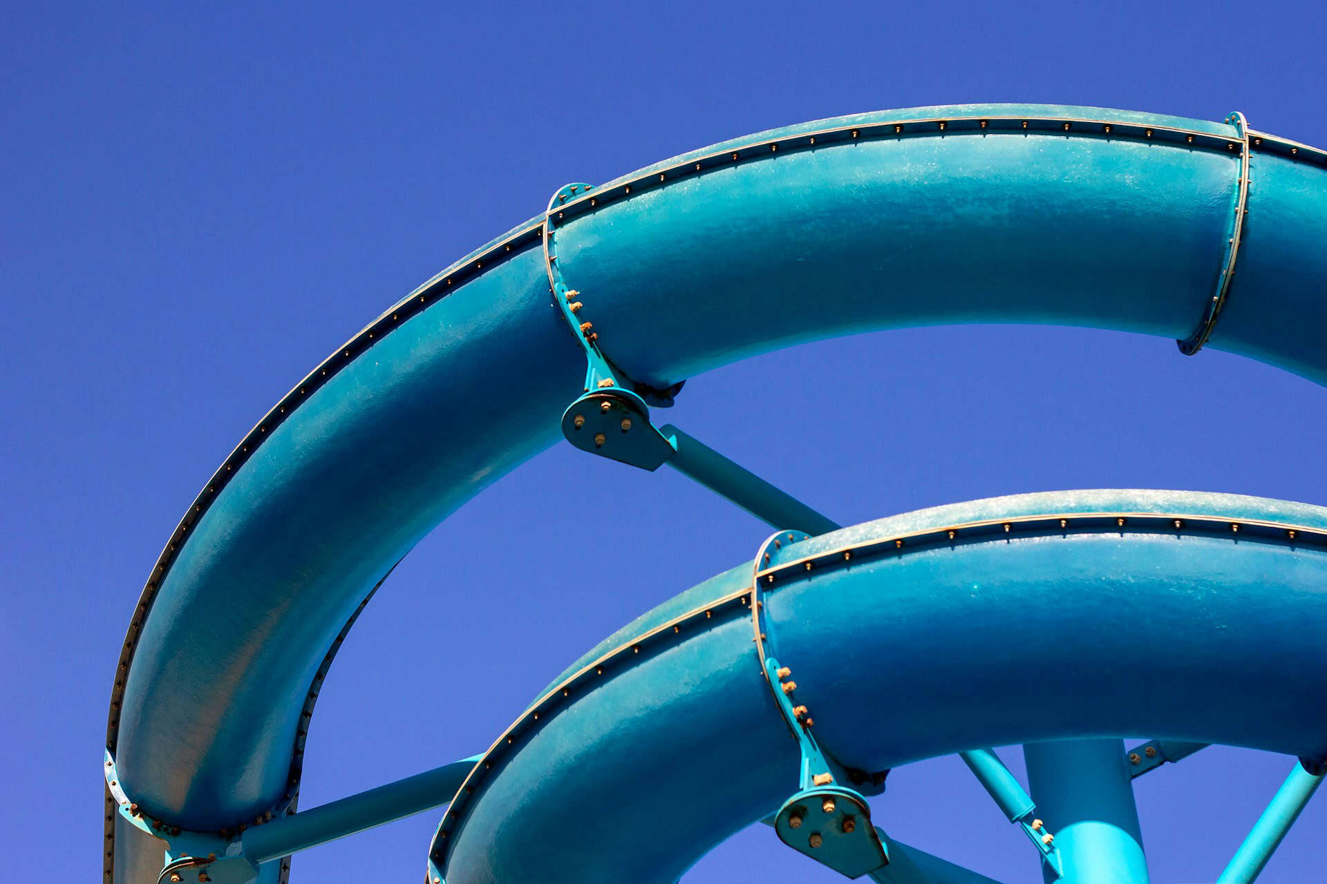 Blue waterslide