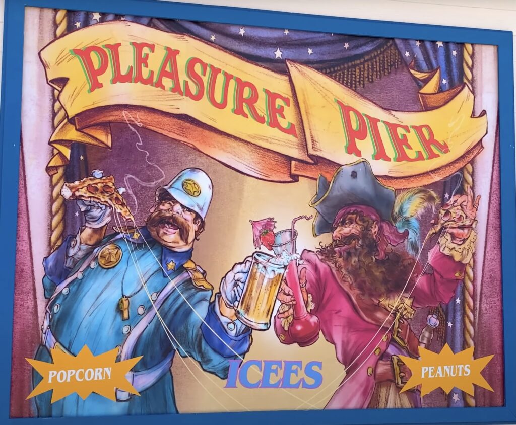 Pleasure Pier Slices & More Concessions Sign