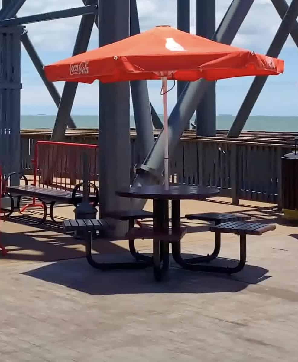 Shaded Sitting Area at Pleasure Pier Galveston