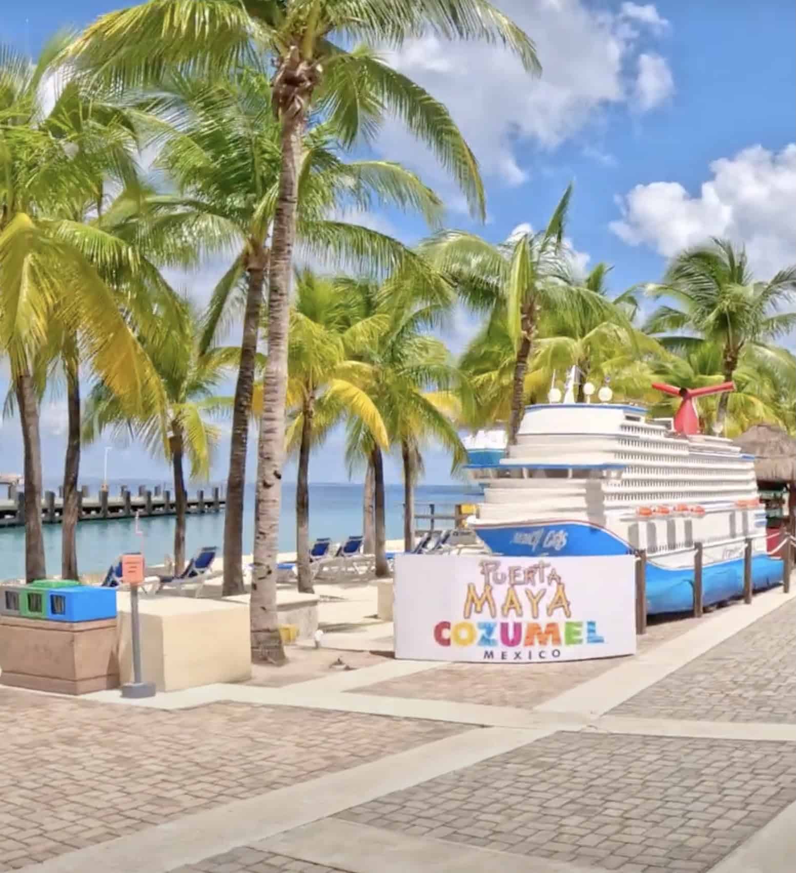 Carnival Cruise Ship Replica Puerta Maya Cozumel Mexico