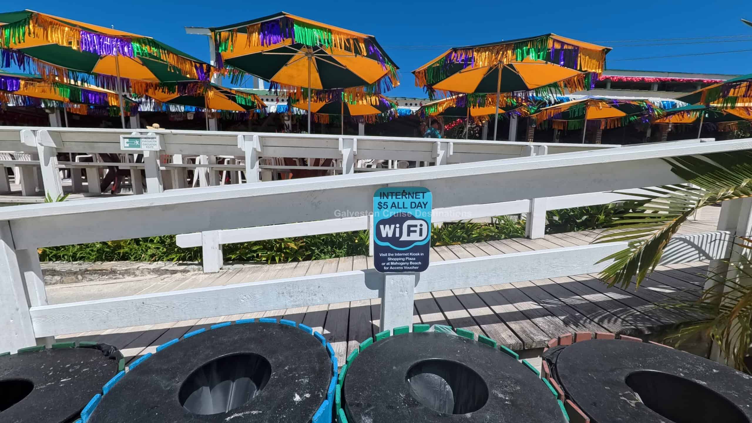 Mahogany Bay Roatan Honduras All Day WiFi Sign