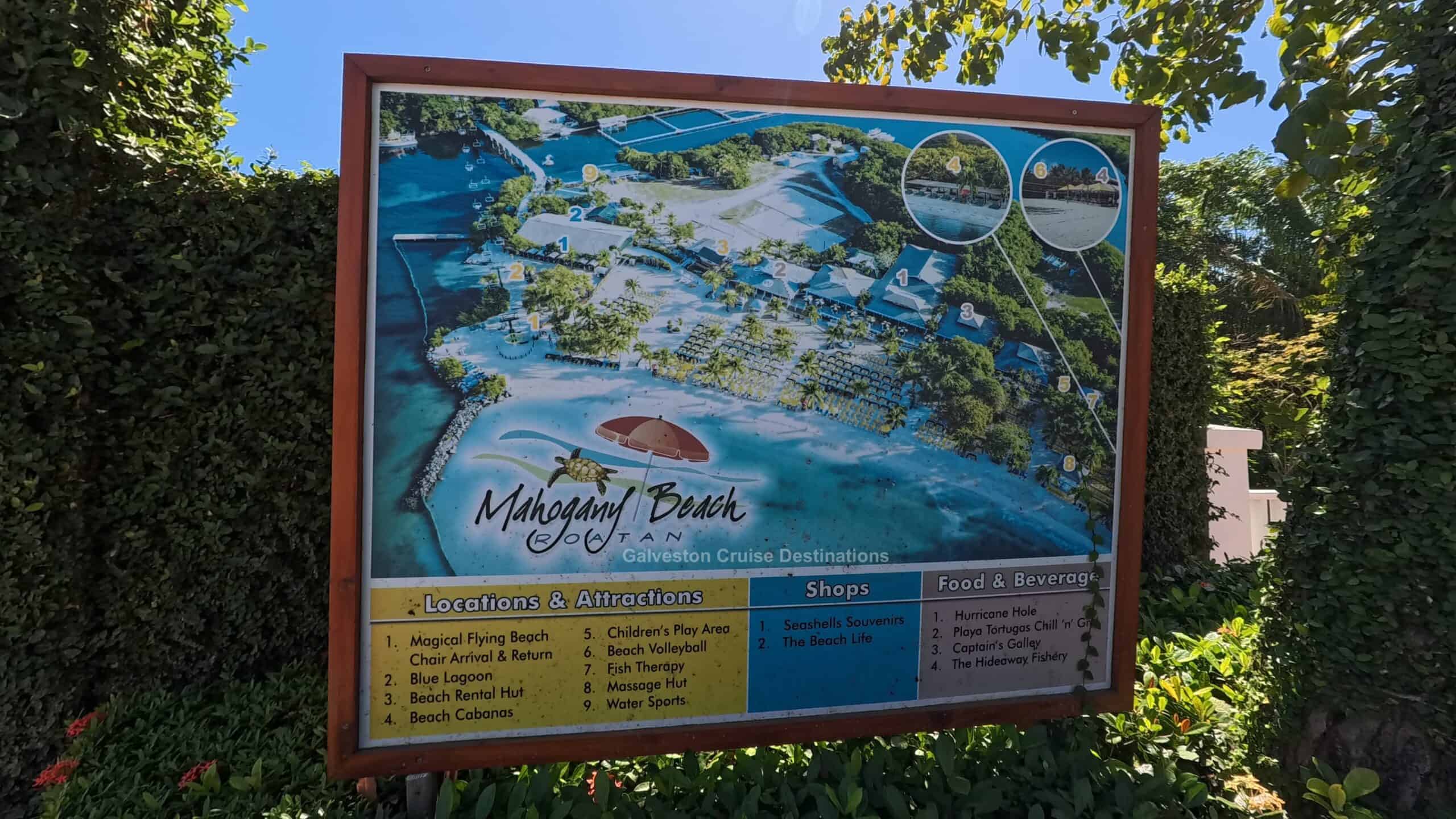 Mahogany Bay Roatan Honduras Mahogany Beach Roatan Cruise Port Map