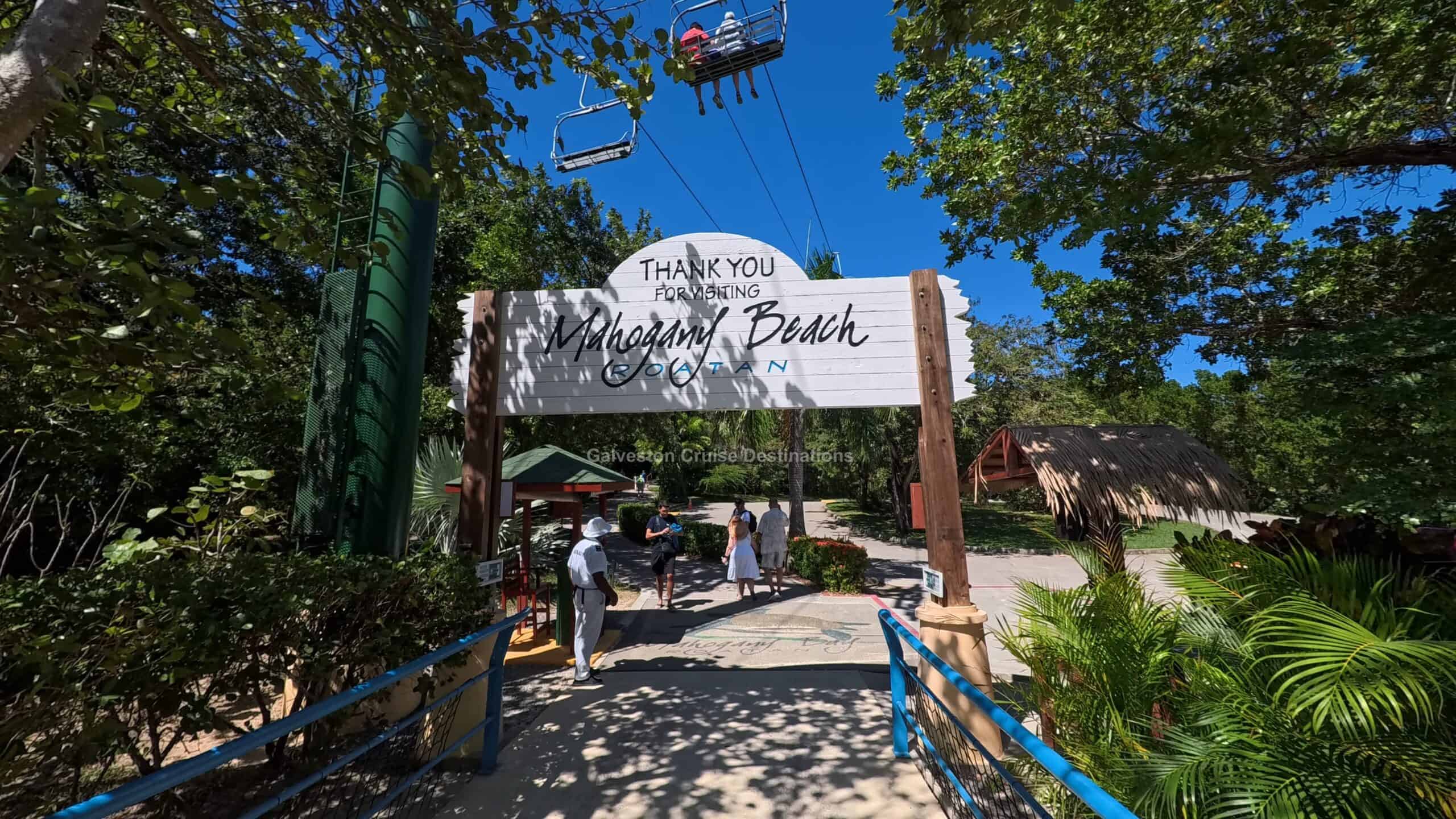 Mahogany Bay Roatan Honduras chairlift aerial