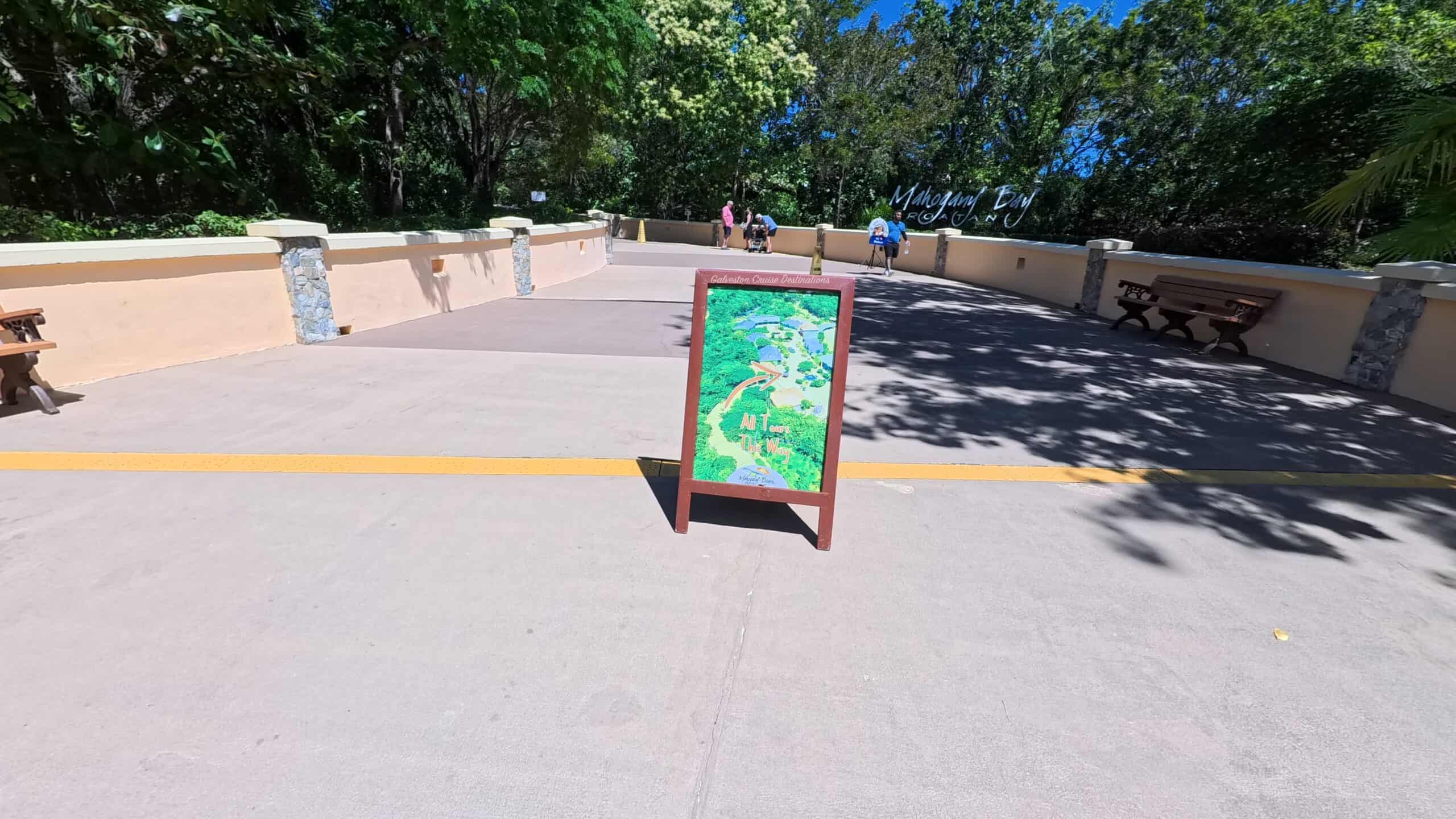 Enclosed Walkway DuFry Exit Isla Tropicale Mahogany Bay Roatan Honduras Galveston Cruise Destinations